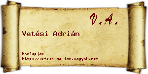 Vetési Adrián névjegykártya